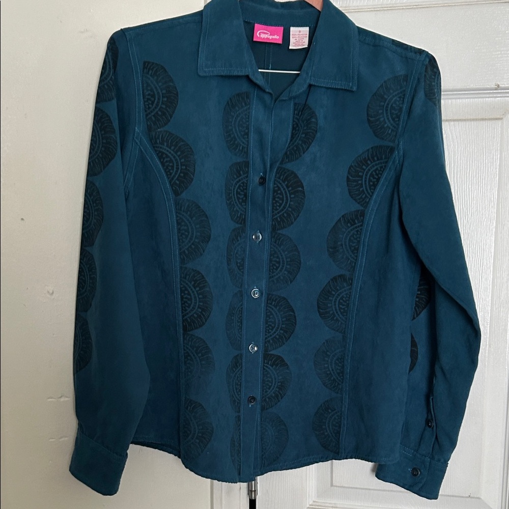 Christopher & Banks Teal Button-Down Shirt